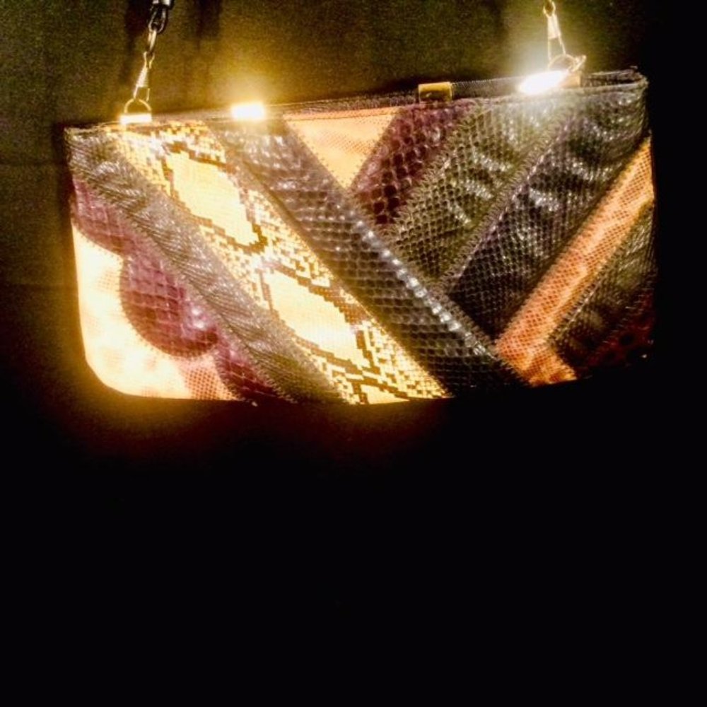 Supreme Patchwork Snake Skin Clutch Shoulder Bag - image 7